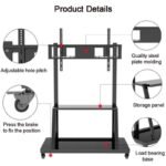 TECHLY MOBILE TV STAND LED/LCD/PDP 55-100 INCHES 150KG WITH SHELF ICA-TR30 - Image 7
