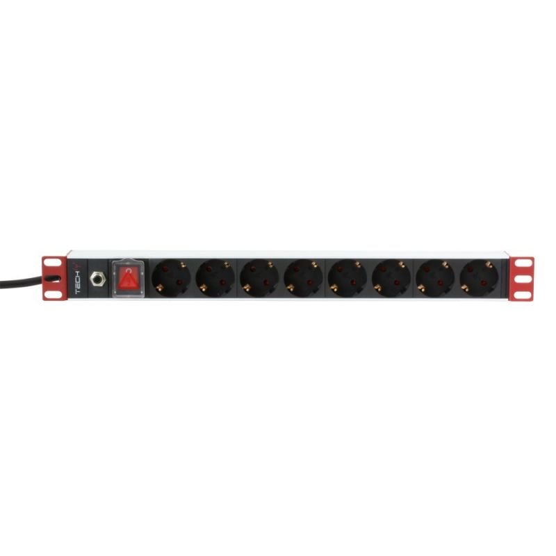 lupin-wear-ca-techly-power-strip-19-1u-x8-schuko-sockets-2186680 TECHLY POWER STRIP 191U X8 - SCHUKO SOCKETS - Image 1