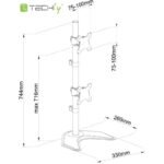 TECHLY VERTICAL DESK STAND FOR 2 MONITORS 13-27" LCD 10KG - Image 2