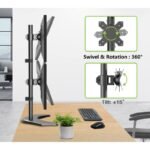 TECHLY VERTICAL DESK STAND FOR 2 MONITORS 13-27" LCD 10KG - Image 7