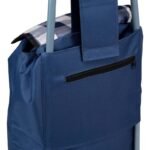 TROLLEY SHOPPING BAG ON WHEELS WITH FRAME 31L BLUE WHITE - Image 2