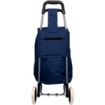 TROLLEY SHOPPING BAG ON WHEELS WITH FRAME 31L BLUE WHITE - Image 7
