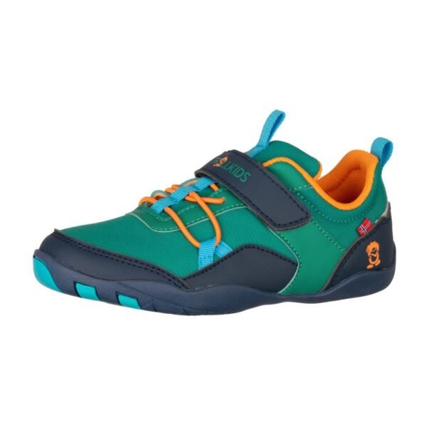Trollkids Skaland Barefoot Hiker Shoes in Sea Green/Madeire Blue/Sahara Sunset