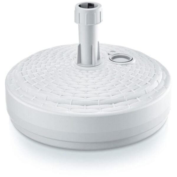 UMBRELLA BASE ROUND WHITE RATTAN