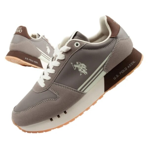 US Polo Assn sports shoes sneakers mens fashionable comfortable brown