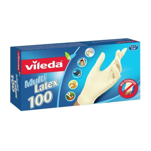 Vileda Natural Latex Latex Gloves S/M 100 pcs