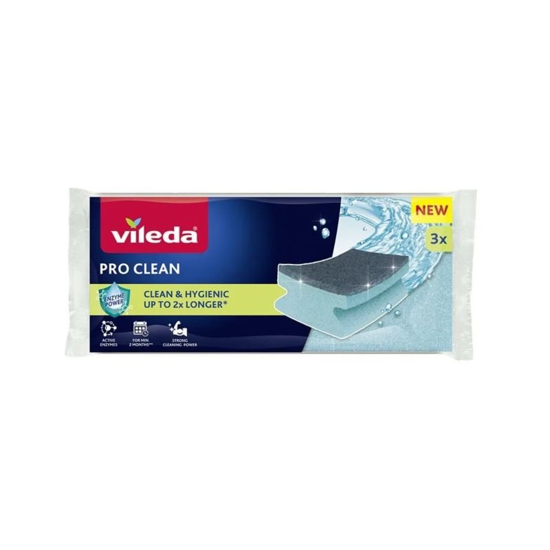lupin-wear-ca-vileda-pro-clean-profiled-sponge-with-enzymes-3-pcs-2341608 Vileda Pro Clean profiled sponge with enzymes 3 pcs. - Image 1