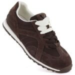 Womens brown suede leather shoes Vinceza 86427