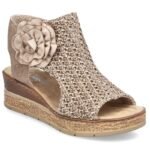 Womens comfortable wedge platform sandals, beige, Rieker 63791-60