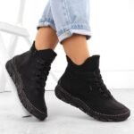 Womens insulated black ankle boots Rieker 55069-00 - Image 2