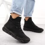 Womens insulated black ankle boots Rieker 55069-00 - Image 3