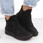 Womens insulated black ankle boots Rieker 55069-00 - Image 4