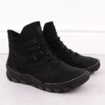 Womens insulated black ankle boots Rieker 55069-00 - Image 5