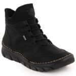 Womens insulated black ankle boots Rieker 55069-00 - Image 7