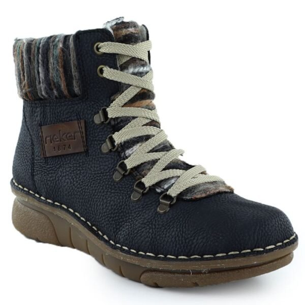 Womens navy blue ankle boots Rieker 73343-15