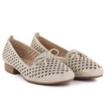 Womens openwork gold lords shoes Jezzi 222-5 - Image 4
