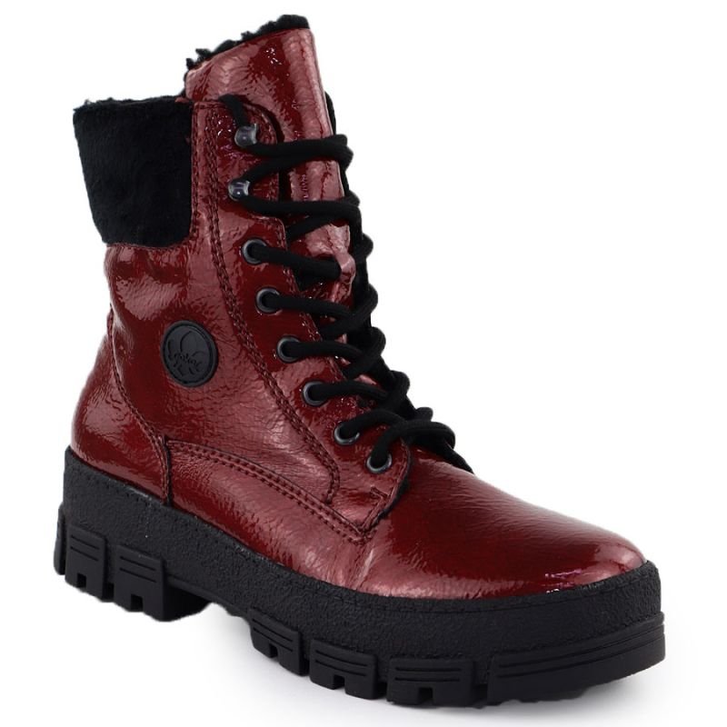 lupin-wear-ca-women-s-red-patent-leather-platform-ankle-boots-rieker-y0220-33-1736554 Womens red patent leather platform ankle boots Rieker Y0220-33 - Image 1