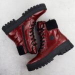 Womens red patent leather platform ankle boots Rieker Y0220-33 - Image 4