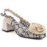 Womens textile heeled sandals Artiker 58C0372