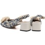 Womens textile heeled sandals Artiker 58C0372 - Image 5