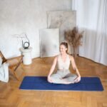 YM10 Dark Blue HMS TPE yoga mat - Image 3