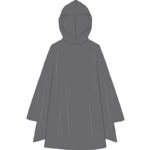 BICYCLE RAIN PONCHO FOR ADULTS 100x130x1CM PE 135GR DUNLOP - GRAY - Image 2