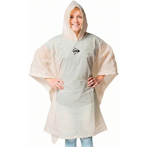 BICYCLE RAIN PONCHO FOR ADULTS 100x130x1CM PE 135GR DUNLOP - WHITE