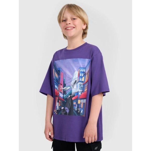 Boys oversize T-shirt with print 4F 4FJRAW25TTSHM3061-51S