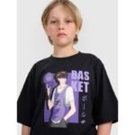 Boys oversize T-shirt with print 4F 4FJRAW25TTSHM3062-20S - Image 3