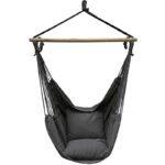 BRAZILIAN HAMMOCK CHAIR 100X130CM AND 2 PILLOWS 40X40CM BLACK - Image 3
