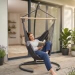 BRAZILIAN HAMMOCK CHAIR 100X130CM AND 2 PILLOWS 40X40CM BLACK - Image 5