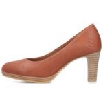 Brown leather pumps with a block heel, Rieker 41560-23 - Image 3
