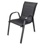 Classic Black Forest textile garden furniture set, two chairs + black table - Image 3