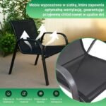 Classic Black Forest textile garden furniture set, two chairs + black table - Image 8