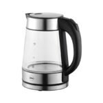 ELDOM GLASS CORDLESS KETTLE C420 KETTY 1850-2200W 1.7L NET FILTER ILLUMINATED TANK, HOT PLATE - Image 6