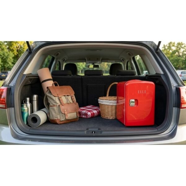 ELLE Home ESDAF101RDEU 4L red mini fridge