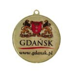 Gold medal with space for a 50 mm emblem - steel medal with luxor jet print