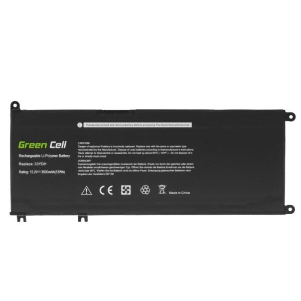 GREEN CELL BATTERY DE138 33YDH FOR DELL INSPIRON G3 3579 3779 G5 5587 G7 7588 7577 7779 LATITUDE 3480 3490 3590 3400MAH 15.2V