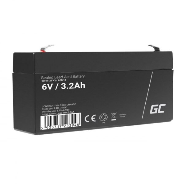 GREEN CELL GEL BATTERY AGM14 6V 3.2AH