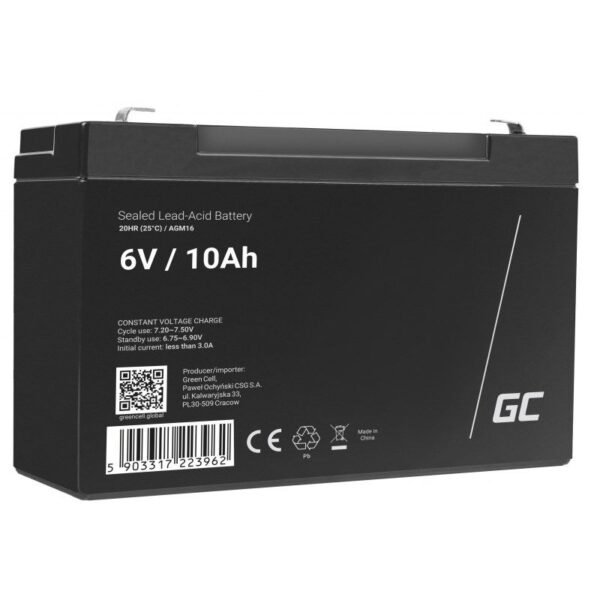 GREEN CELL GEL BATTERY AGM16 6V 10AH