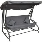 KASIA GARDEN AND BALCONY SWING 3-SEATER GRAY - Image 2