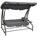 KASIA GARDEN AND BALCONY SWING 3-SEATER GRAY - Image 3