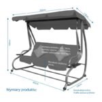 KASIA GARDEN AND BALCONY SWING 3-SEATER GRAY - Image 7