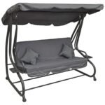 KASIA GARDEN AND BALCONY SWING 3-SEATER GRAY - Image 8