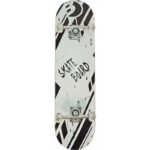 KID BLACK WHITE WOODEN SKATEBOARD BEST SPORTING - Image 5