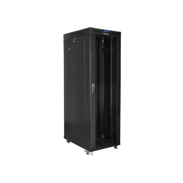 LANBERG FLOOR RACK CABINET 19" 42U 800X1000 GLASS DOOR LCD BLACK FF01-8042-12BL (FLAT PACK)