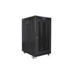 LANBERG LCD FLAT PACK V2 19" 22U 800X1000 BLACK PERFORATED DOOR RACK INSTALLATION CABINET - Image 4