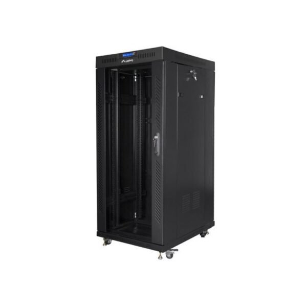 LANBERG LCD FLOOR RACK CABINET 19" 27U 800X1200 BLACK GLASS DOOR (FLAT PACK)
