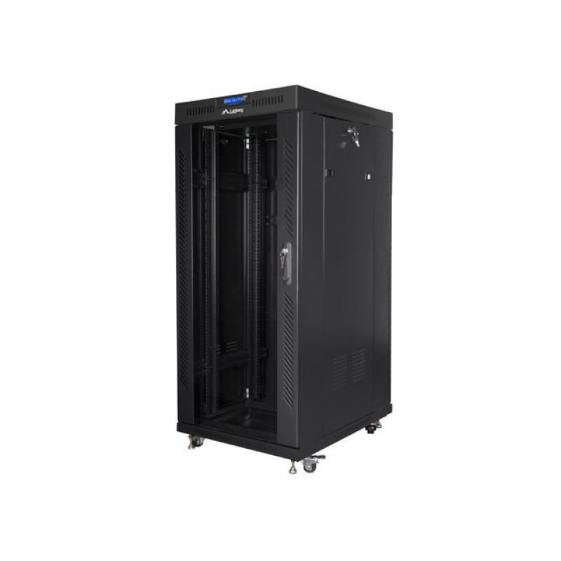 lupin-wear-ca-lanberg-lcd-floor-rack-cabinet-19-27u-800x1200-black-glass-door-flat-pack-2342780 LANBERG LCD FLOOR RACK CABINET 19" 27U 800X1200 BLACK GLASS DOOR (FLAT PACK) - Image 1