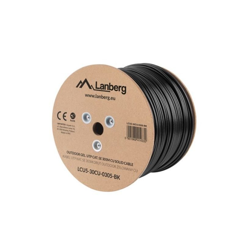 lupin-wear-ca-lanberg-lcu5-30cu-0305-bk-black-305m-cat5e-u-utp-network-cable-2474319 Lanberg LCU5-30CU-0305-BK Black 305m Cat5e U/UTP Network Cable - Image 1